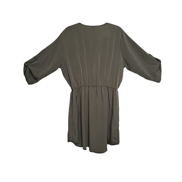 Rue21 Olive Zip Front Utility Dress Womens XL - Picture 3 of 7